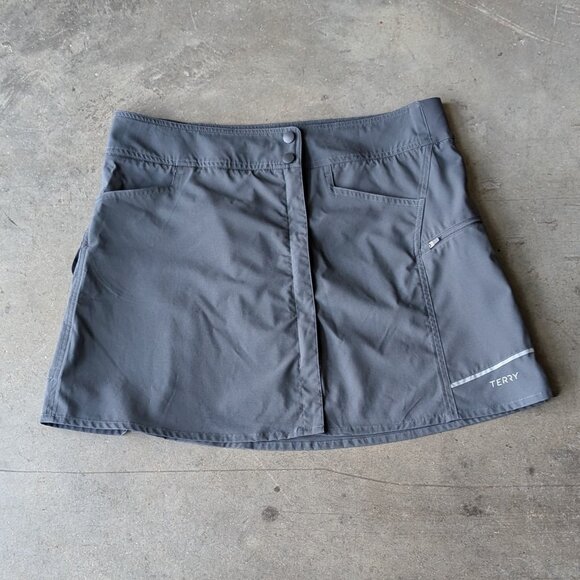 Terry Metro Bike Skirt Gray Black Zipper Cycling Skirt large - Picture 1 of 10